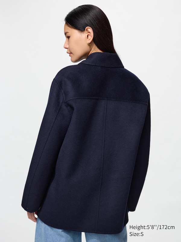 Double-Faced Wool Blend Shirt Jacket