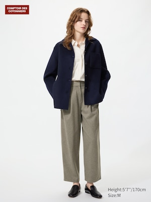 Brushed Jersey Barrel Leg Trousers
