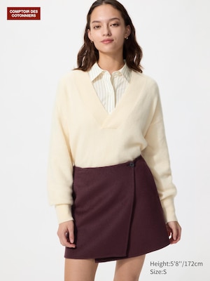 Doubled-Faced Wool Blend Mini Skirt