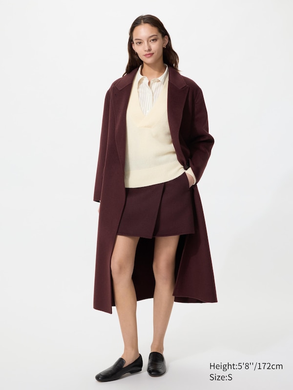Doubled-Faced Wool Blend Mini Skirt