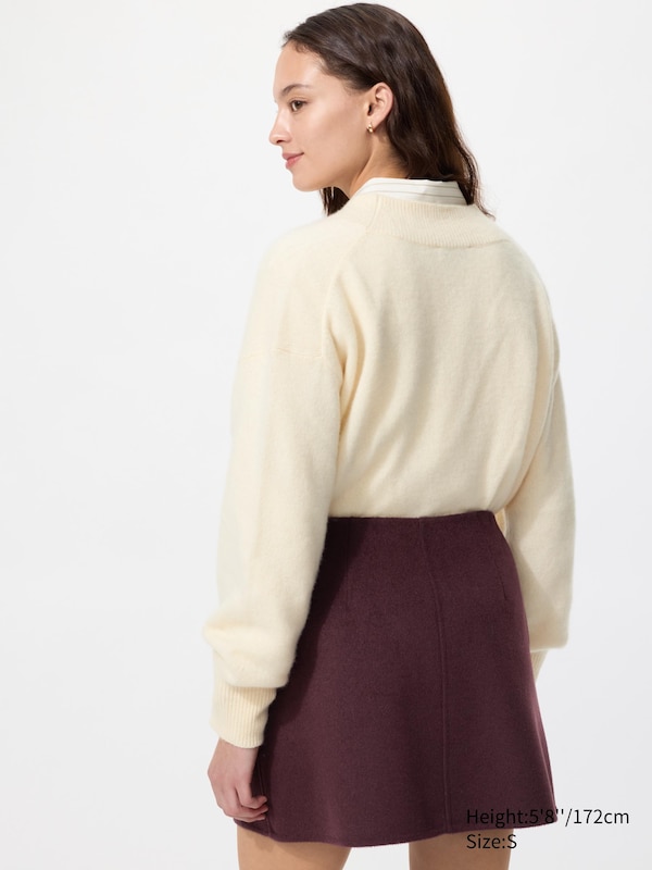 Doubled-Faced Wool Blend Mini Skirt