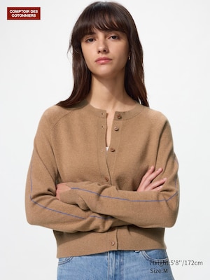 100% Cashmere Crew Neck Cardigan
