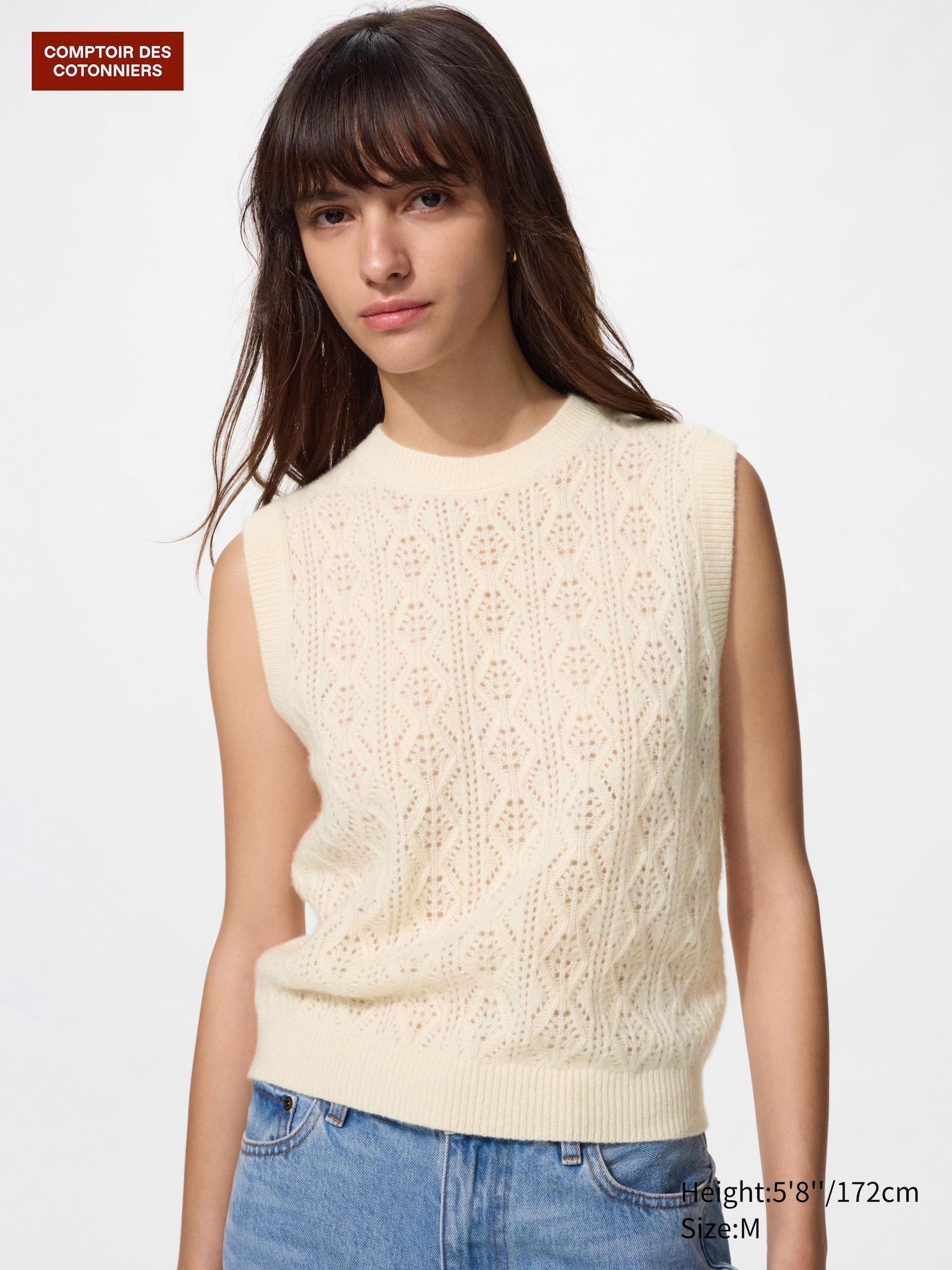 100% Cashmere Pointelle Sleeveless Jumper