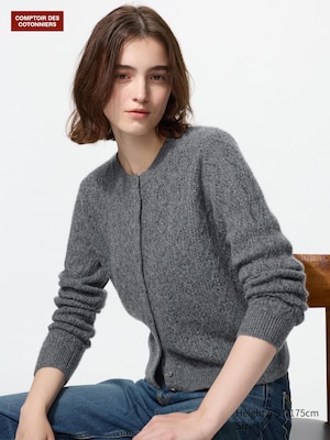 Pointelle Crew Neck Cardigan
