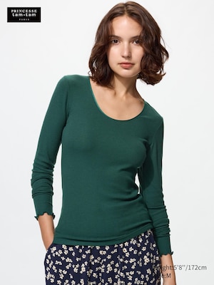 HEATTECH Extra Warm Cashmere Blend Ribbed Crew Neck T-Shirt