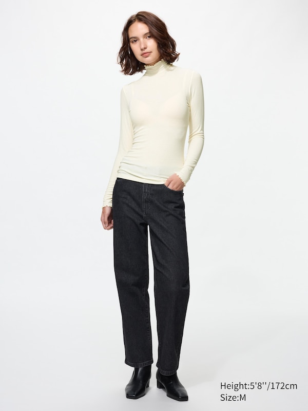 HEATTECH Extra Warm Cashmere Blend Ribbed High Neck T-Shirt