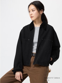 Zip-Up Short Jacket (Denim)