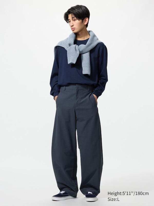 Jersey Barrel Leg Trousers Long