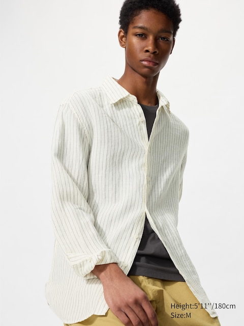 Uniqlo - Chemise 100% Lin Premium - Blanc Cassé - Xl