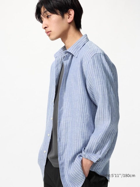 Uniqlo - Chemise 100% Lin Premium - Bleu - M