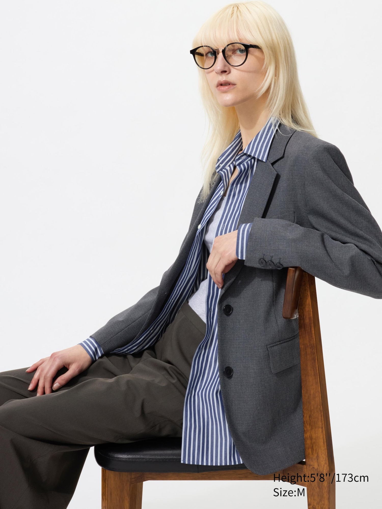 Bol Kesim Blazer Ceket (Desenli)