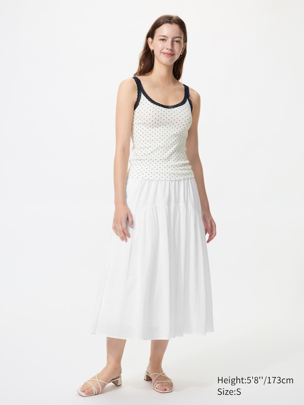 Ribbed Lace V Neck Camisole