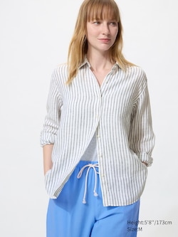 100% Premium Linen Shirt (Striped)