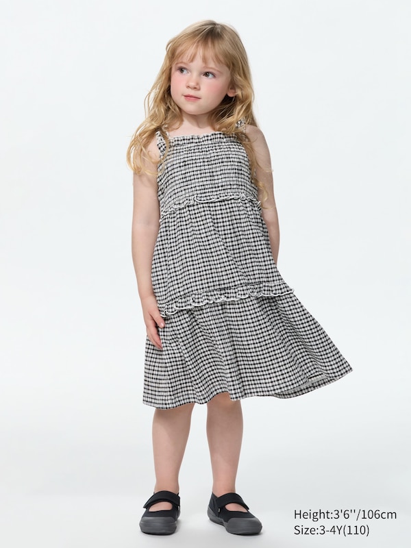 Shirring Dress (Sleeveless, Checked)