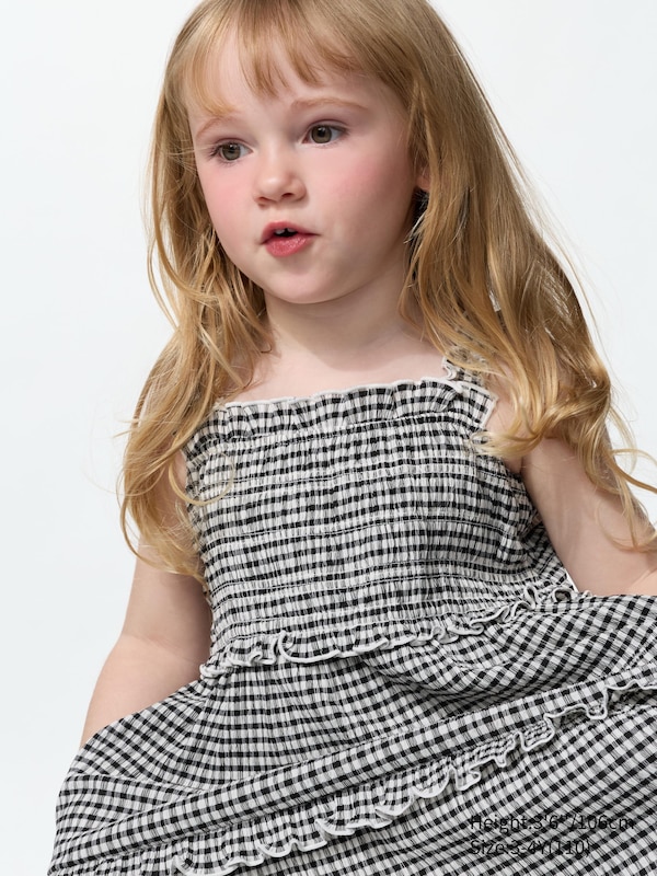 Shirring Dress (Sleeveless, Checked)