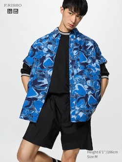 Chemise Oxford oversize (Manches courtes, fleurs)
