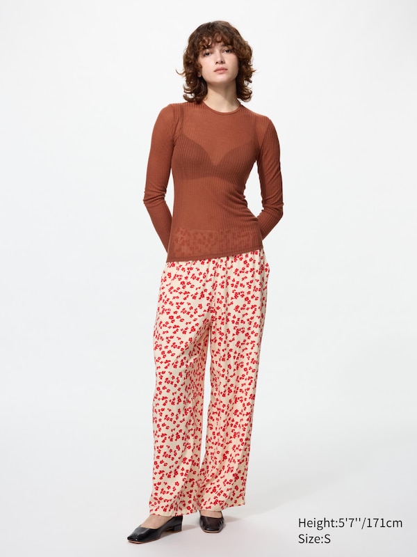 HEATTECH Kasjmiermix Pointelle Longsleeve (Ronde Hals)