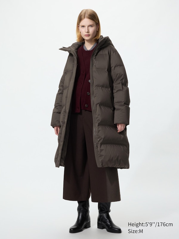 Seamless Down Long Coat (Patterned)