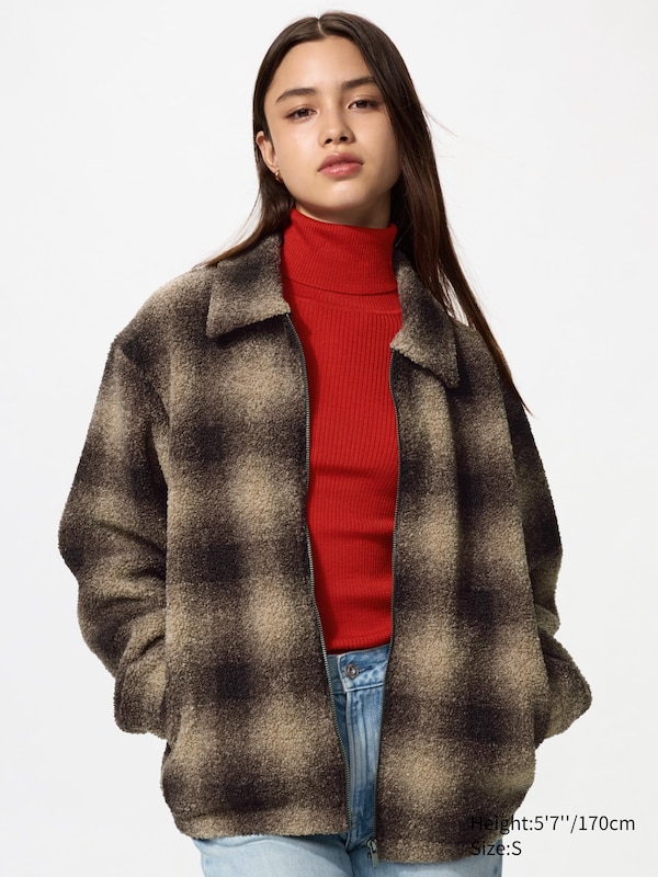 Pile Lined Fleece Blouson (Printed)