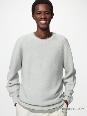 Washable 3D Knit Seamless Crew Neck Jumper