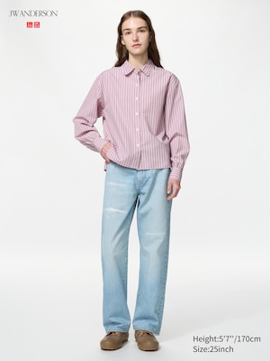 Straight Jeans (Distressed, Shorter)
