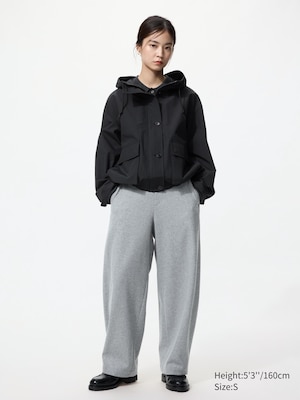 Brushed Jersey Barrel Leg Trousers (Shorter)