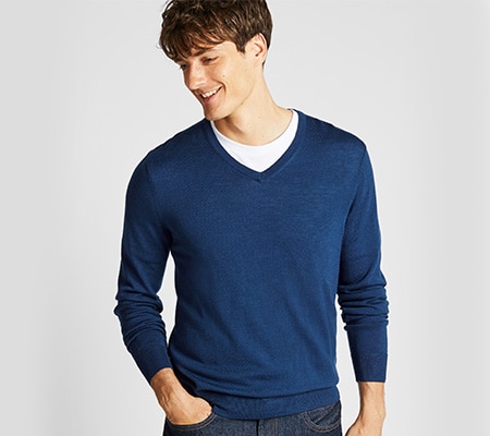 MAGLIONE LANA MERINO EXTRA FINA COLLO A V
