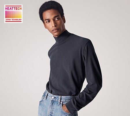 HEATTECH FLEECE STRETCH MOCK NECK LONG SLEEVED T-SHIRT
