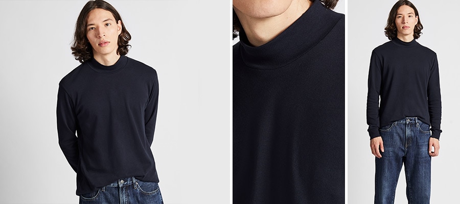 T-SHIRT COTONE SOFT COLLO A LUPETTO MANICHE LUNGHE