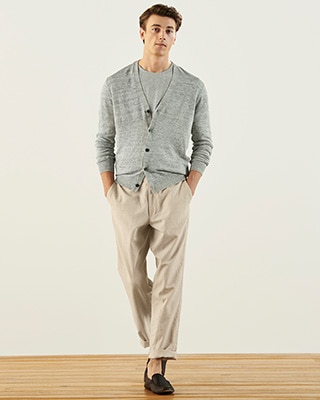 LINEN BLEND RELAXED FIT TROUSERS