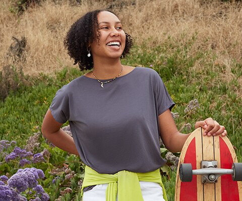 DRAPE CREW NECK T-SHIRT<
