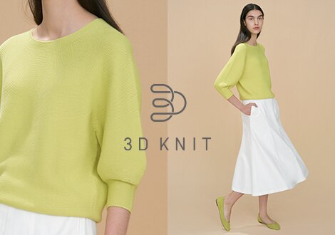 3D KNIT COTTON BALLOON 3/4 SLEEVED JUMPER