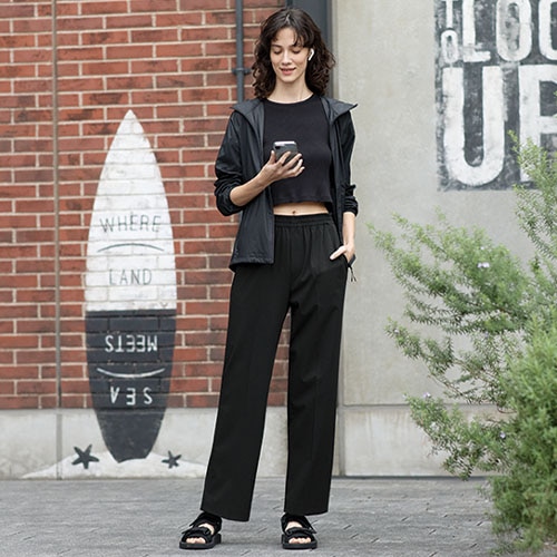 Peserico Flannel Trouser in Black Womens Clothing Trousers Slacks and Chinos Straight-leg trousers 