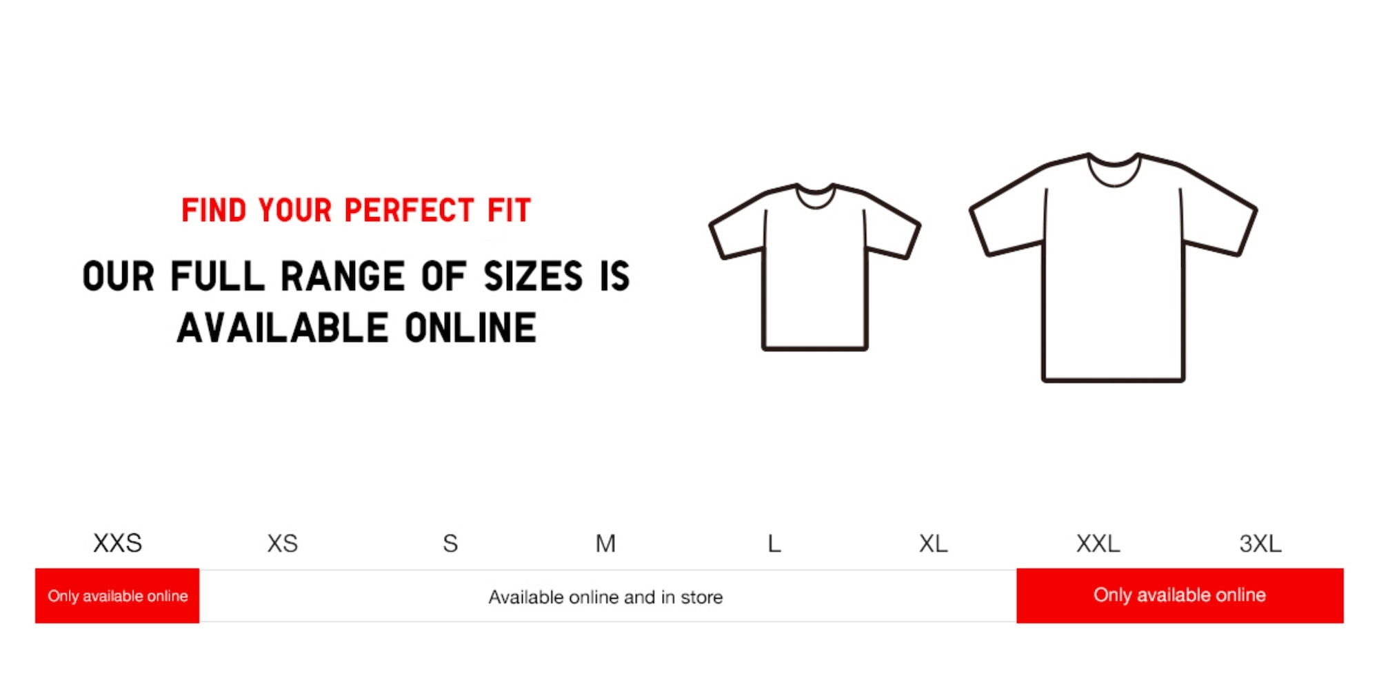 Extended sizes, Large and small sizes