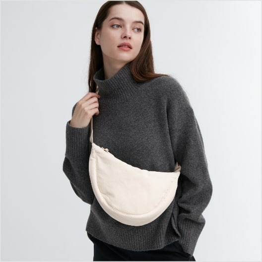 Corduroy Round Mini Shoulder Bag | Black | One | Uniqlo US