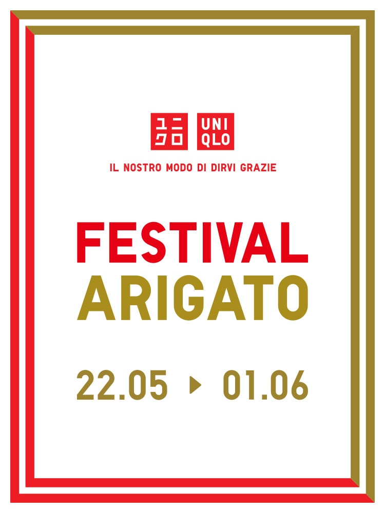 logo del Festival Arigato con periodo in cui si svolge dal 22 maggio all'1 giugno