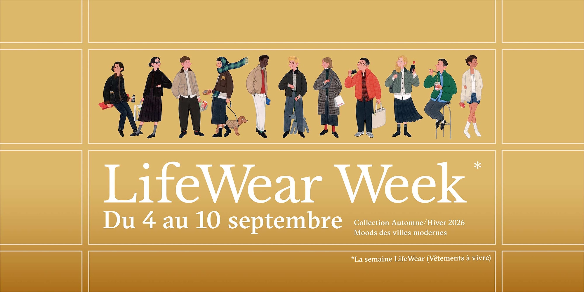 Bandeau annonçant la lifewear week du 4 au 10 septembre 2026