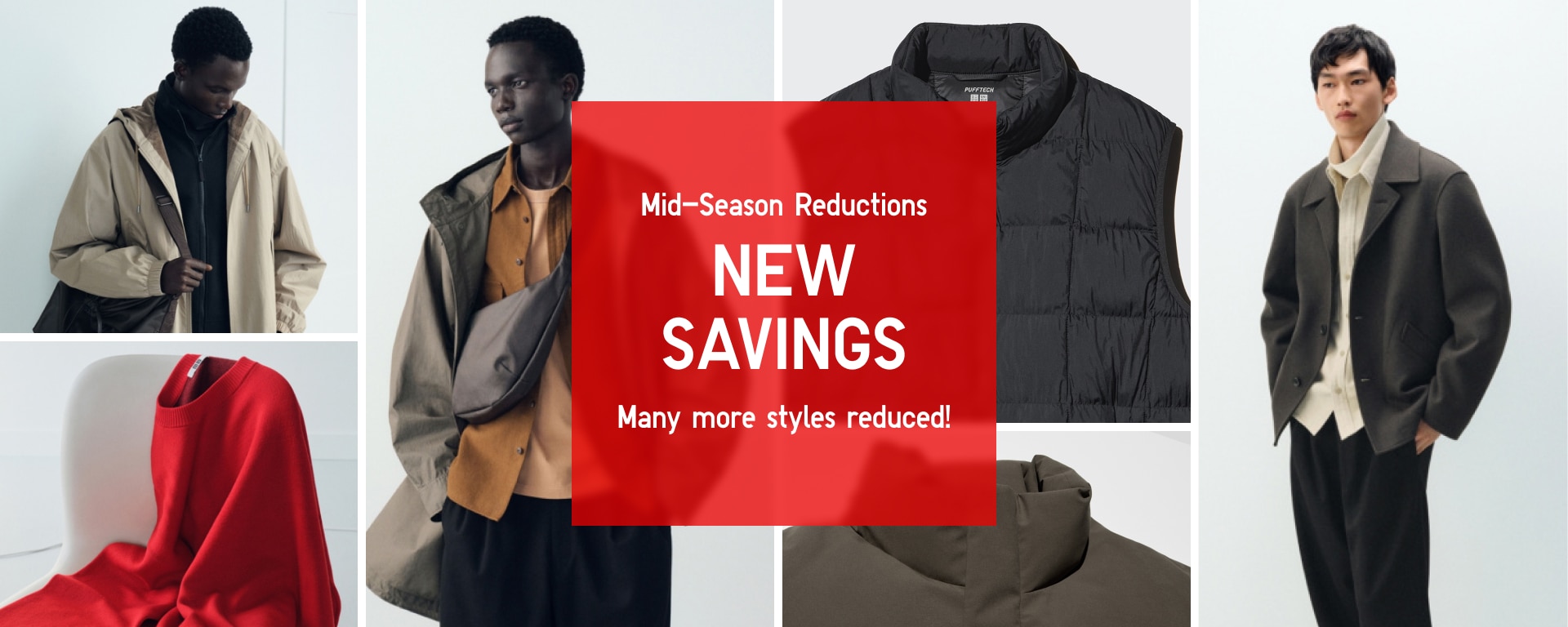 collage of autumn and winter products overlaid with the words mid-season reductions