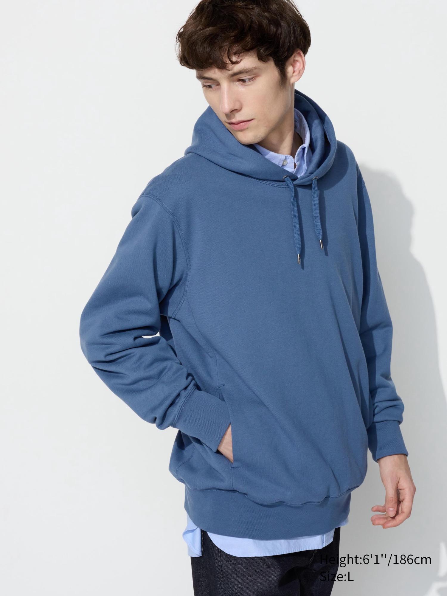 Mens blue pullover hoodie sale