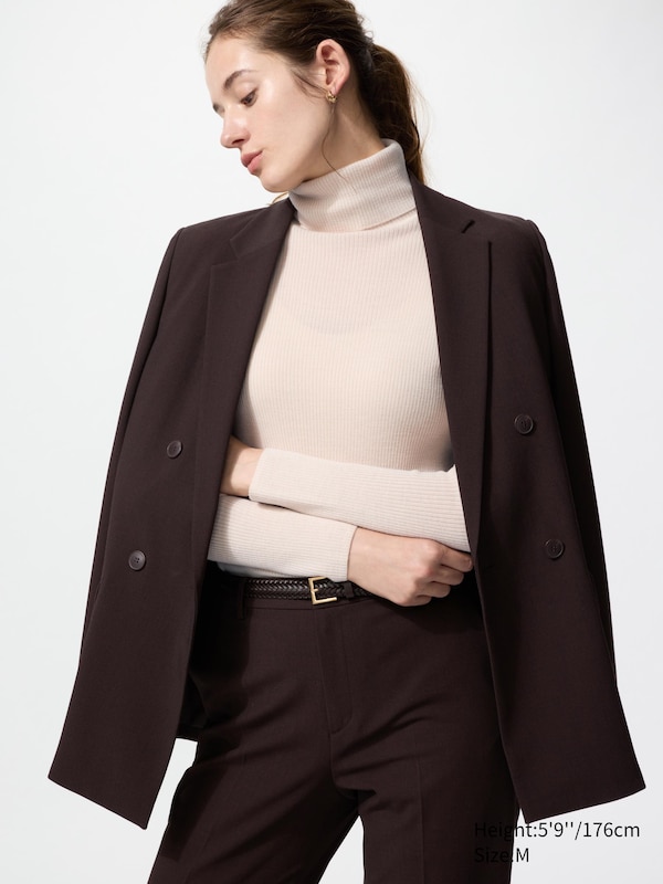 100% Merino Ribbed Turtleneck Jumper