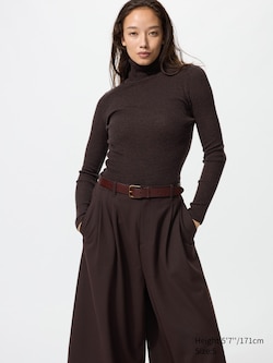 100% Merino Ribbed Turtleneck Jumper