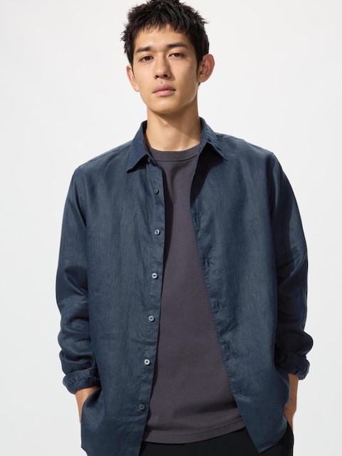 100% Premium Linen Shirt by Uniqlo - Fashion