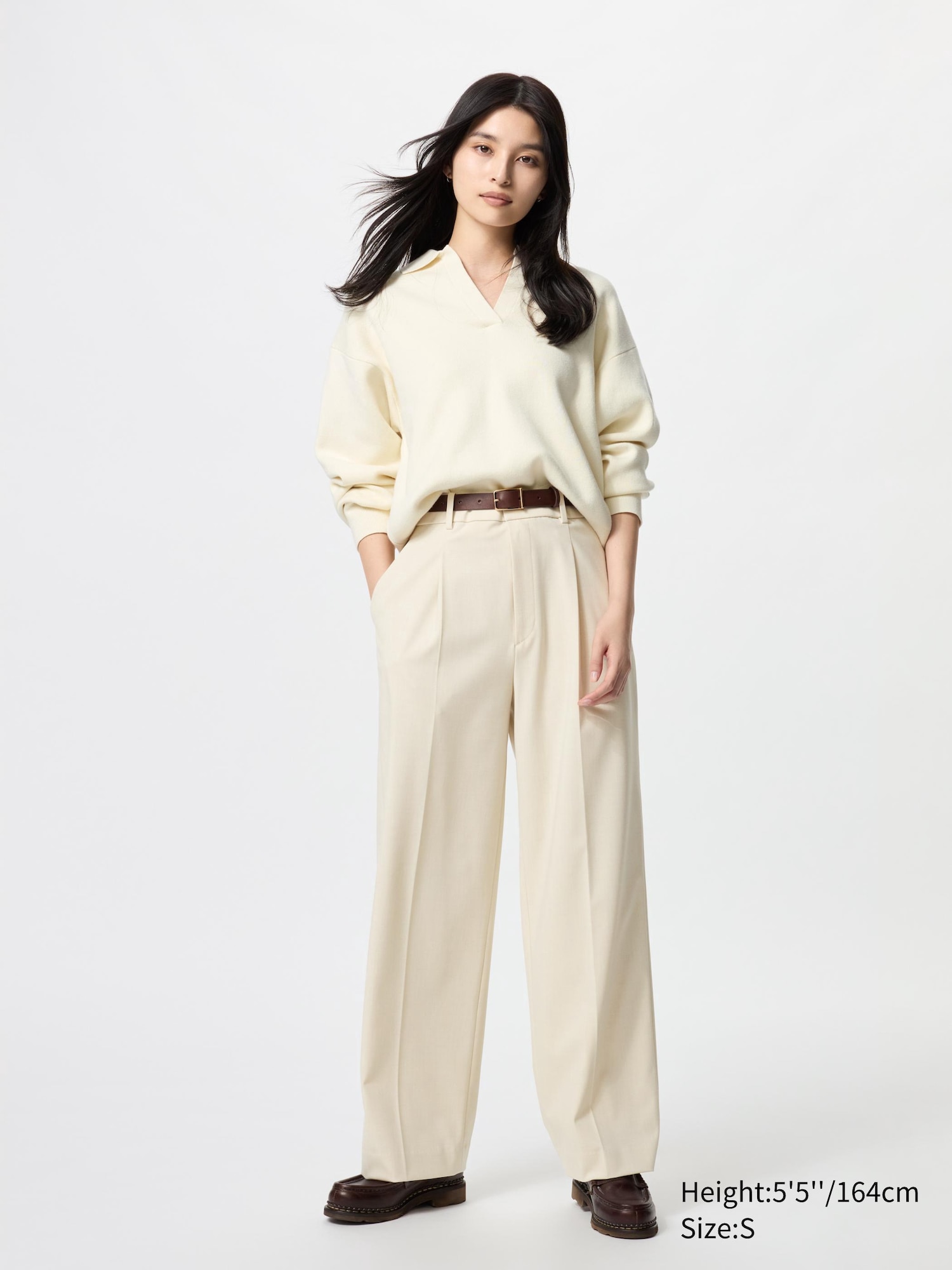 Women s Pleated Wide Trousers UNIQLO UK