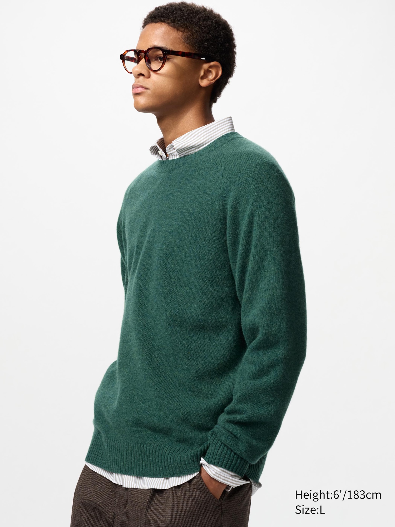 Men s Lambswool Crew Neck Jumper UNIQLO UK