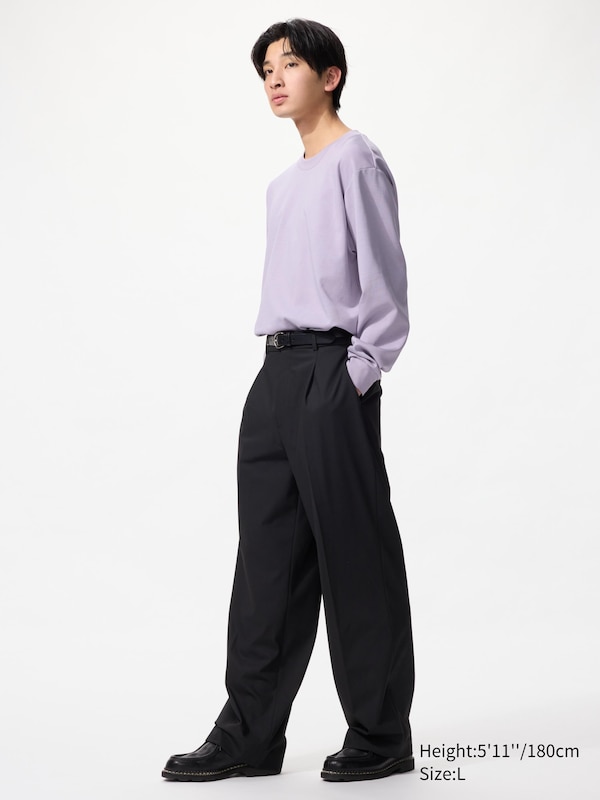 Pleated Wide Trousers (Longer)
