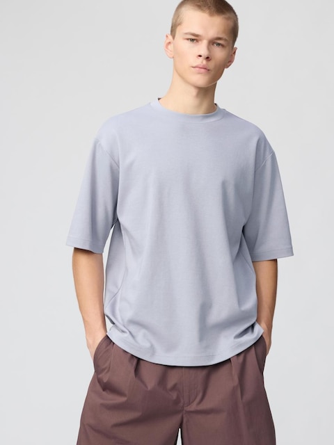 Airism Cotton Oversized Crew Neck T-shirt by Uniqlo - Fashion