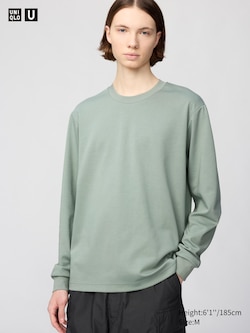 AIRism Cotton Crew Neck T-Shirt (Long Sleeve)