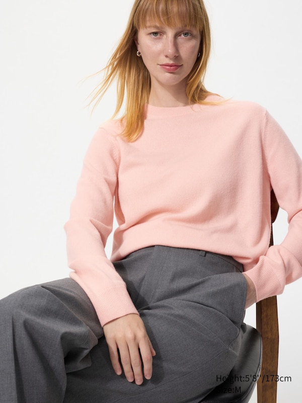 Women's 100% Cashmere Crew Neck Jumper | UNIQLO UK