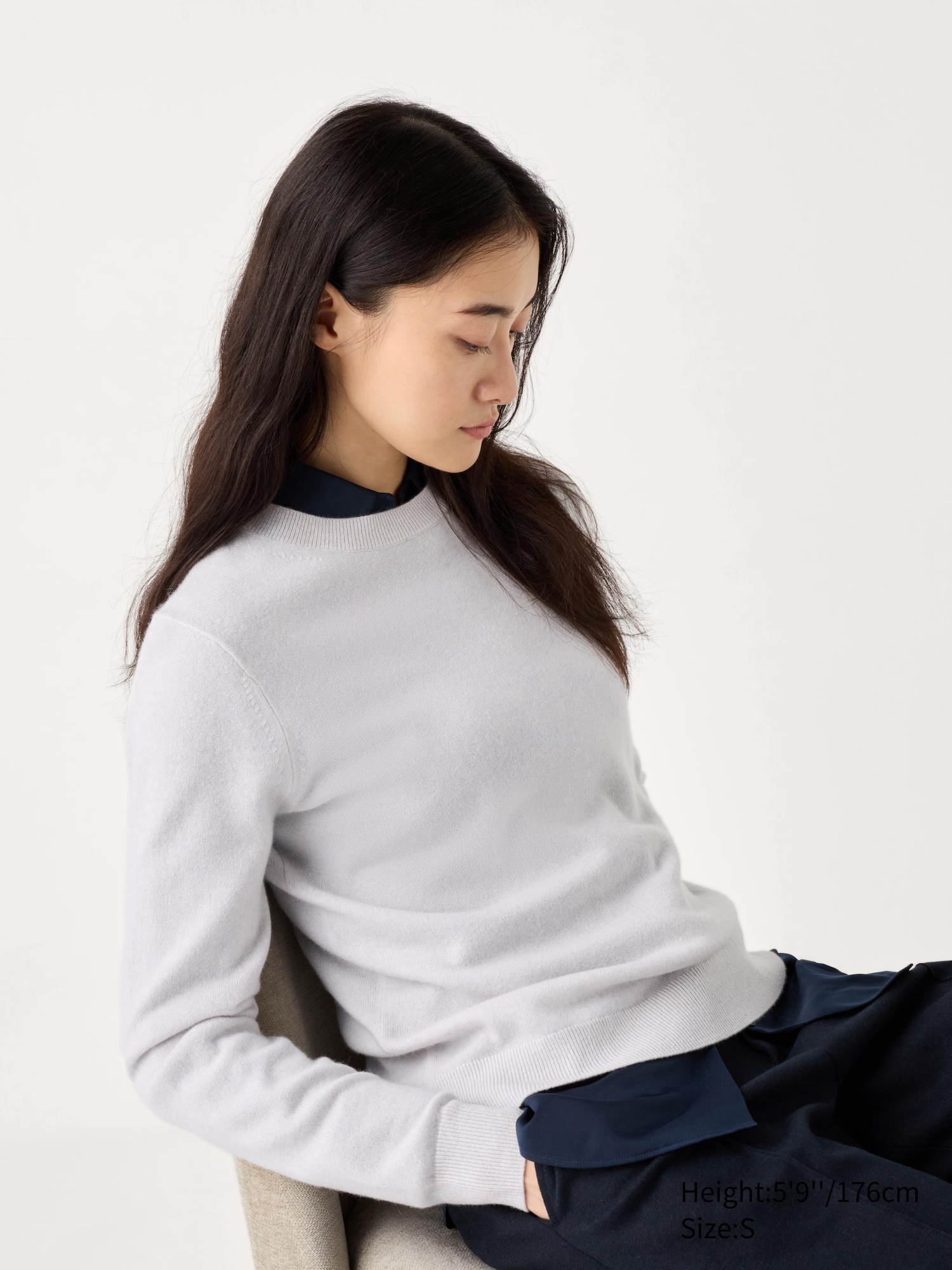 Uniqlo cashmere crewneck long sleeve online sweater