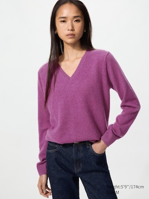 100% Cashmere V Neck Jumper